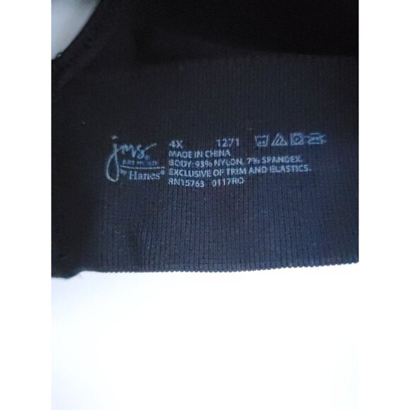 Just My Size Bra 4X Black Pure Comfort Lace Wirefree - Picture 5 of 7